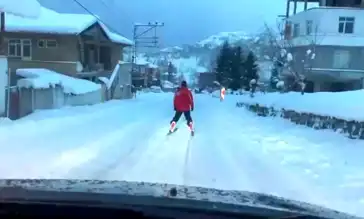 Rize'de Kayakla Bakkala Gidildi!