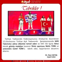 Uşaklı Taekwondo Şampiyonu Melis Türk Gümüş Madalya Kazandı!